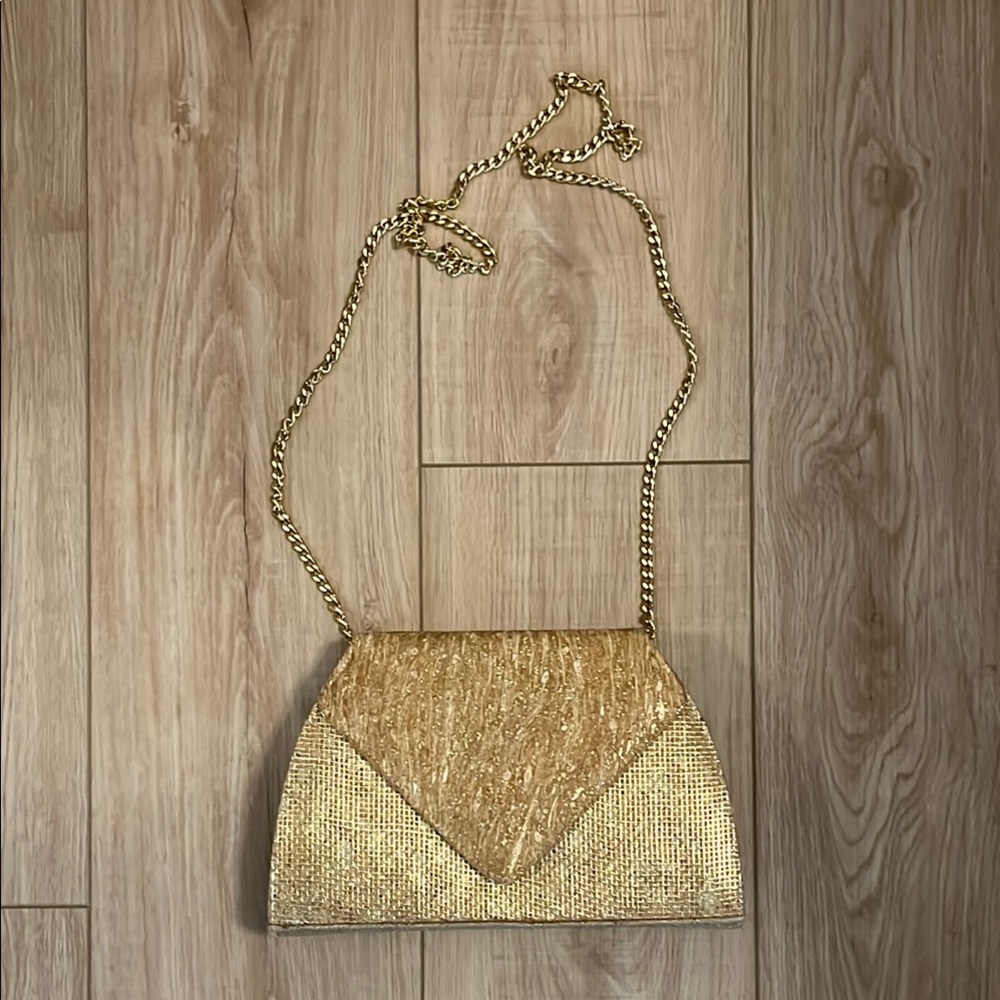 Vintage Timothy Hitsman cork and gold toned bag